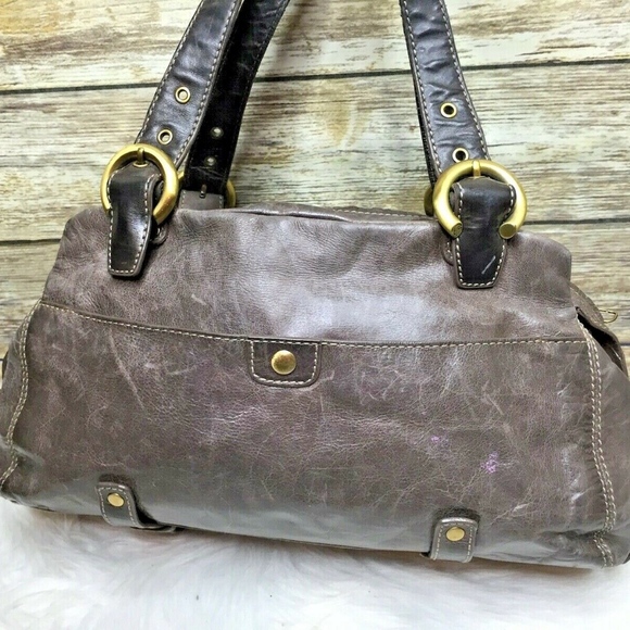 Francesco Biasia Taupe Brown Leather Shoulder Bag - Picture 4 of 8